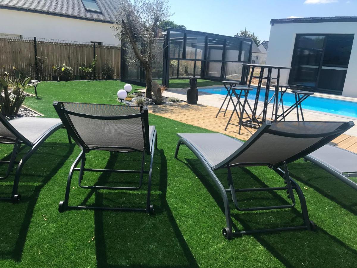 Maison 10 Pers En Bord De Mer Avec Piscine Chauffee Toute L'Annee, Spa Et Hamman Surzur ภายนอก รูปภาพ
