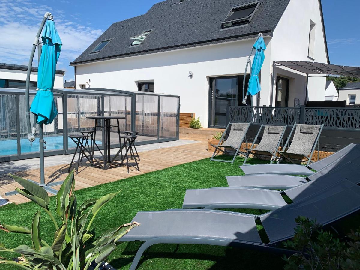 Maison 10 Pers En Bord De Mer Avec Piscine Chauffee Toute L'Annee, Spa Et Hamman Surzur ภายนอก รูปภาพ